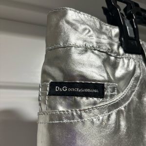 Dolce & Gabbana Vintage pocketed metallic silver miniskirt Size 26